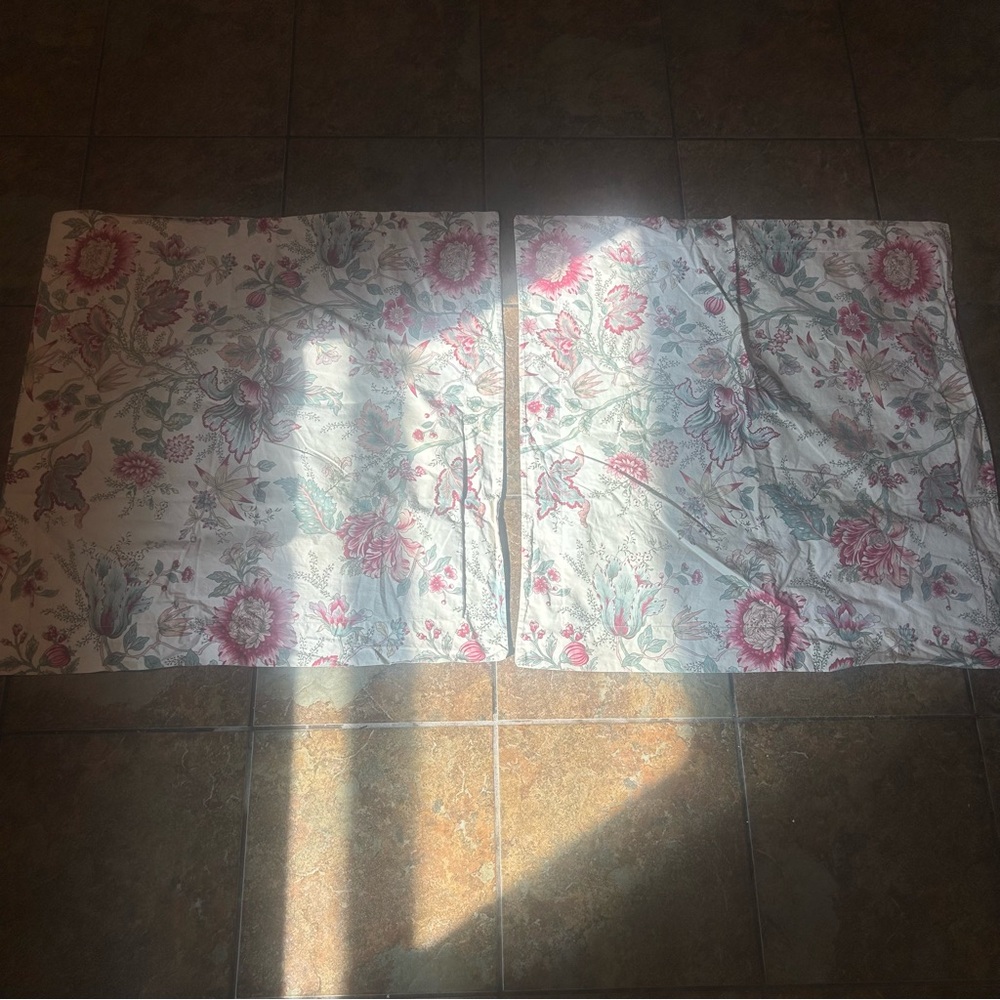 Pottery Barn Floral Patterned Pillow Covers Euro Set 2 Cotton Romantic Boho